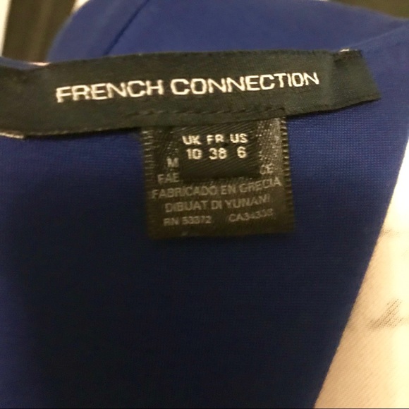 French Connection Blue Fit And Flare Dress EUC 6 - Picture 5 of 7